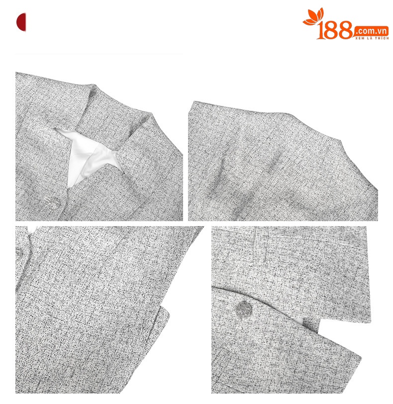 Áo vest gile nữ không tay dáng ôm, kiểu dáng đơn giản thanh lịch — Hoa màu xám chi tiết 2