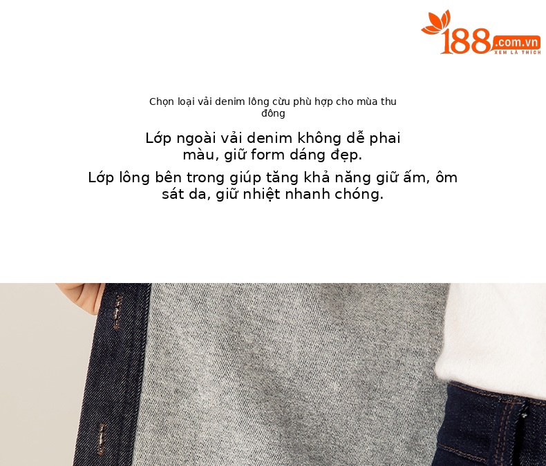 Áo sơ mi denim lông cừu Xinge dáng rộng nữ mùa đông phong cách muối — màu xanh denim chi tiết 2