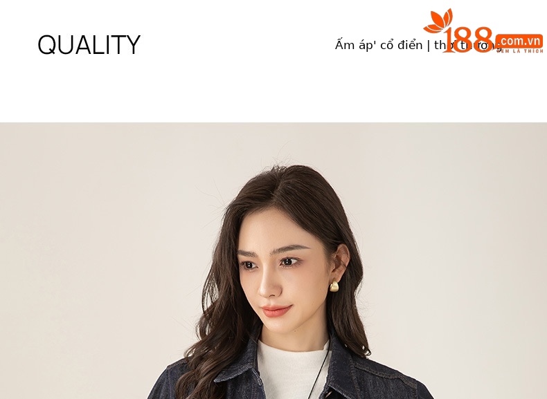 Áo sơ mi denim lông cừu Xinge dáng rộng nữ mùa đông phong cách muối — màu xanh denim chi tiết 5