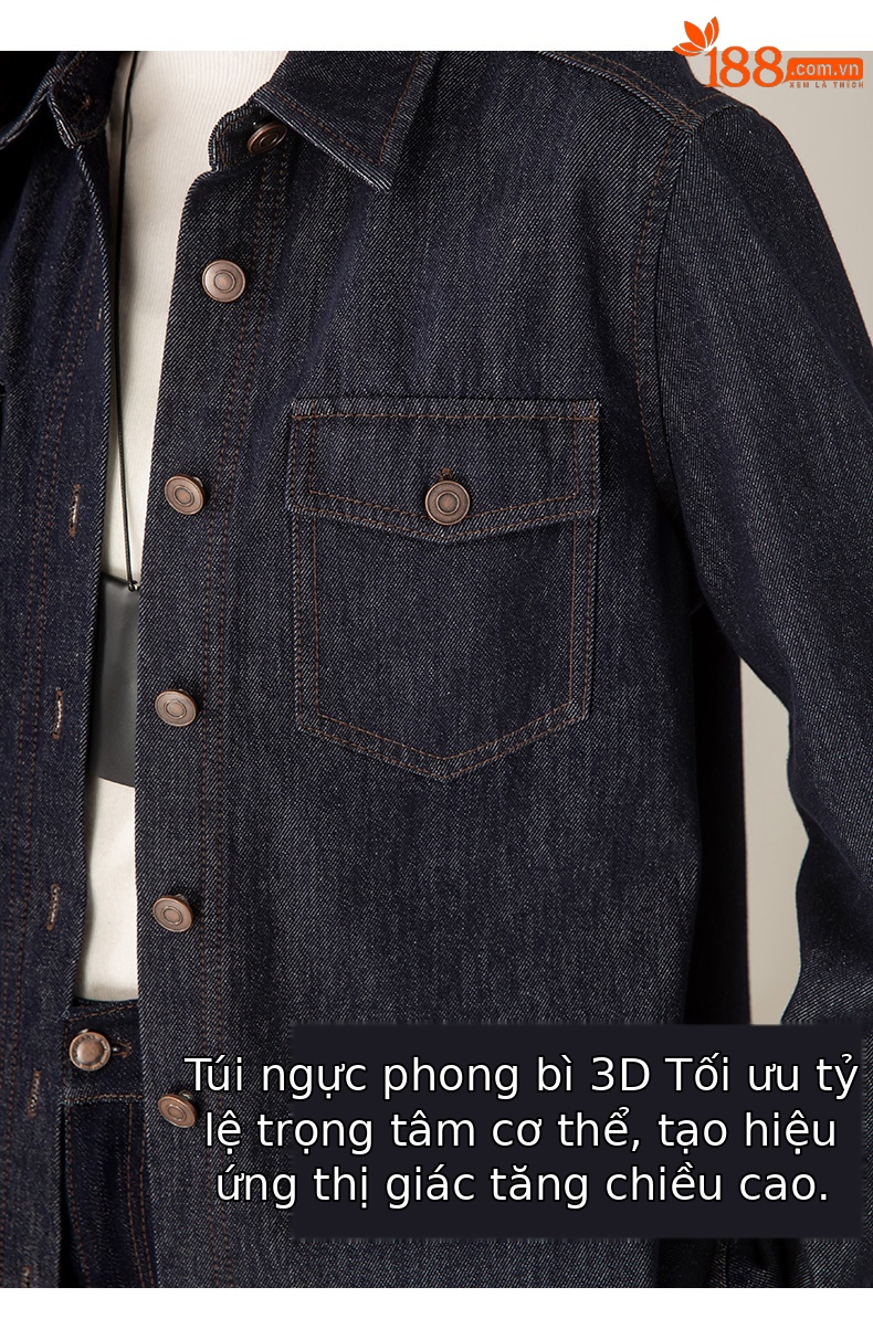Áo sơ mi denim lông cừu Xinge dáng rộng nữ mùa đông phong cách muối — màu xanh denim chi tiết 16