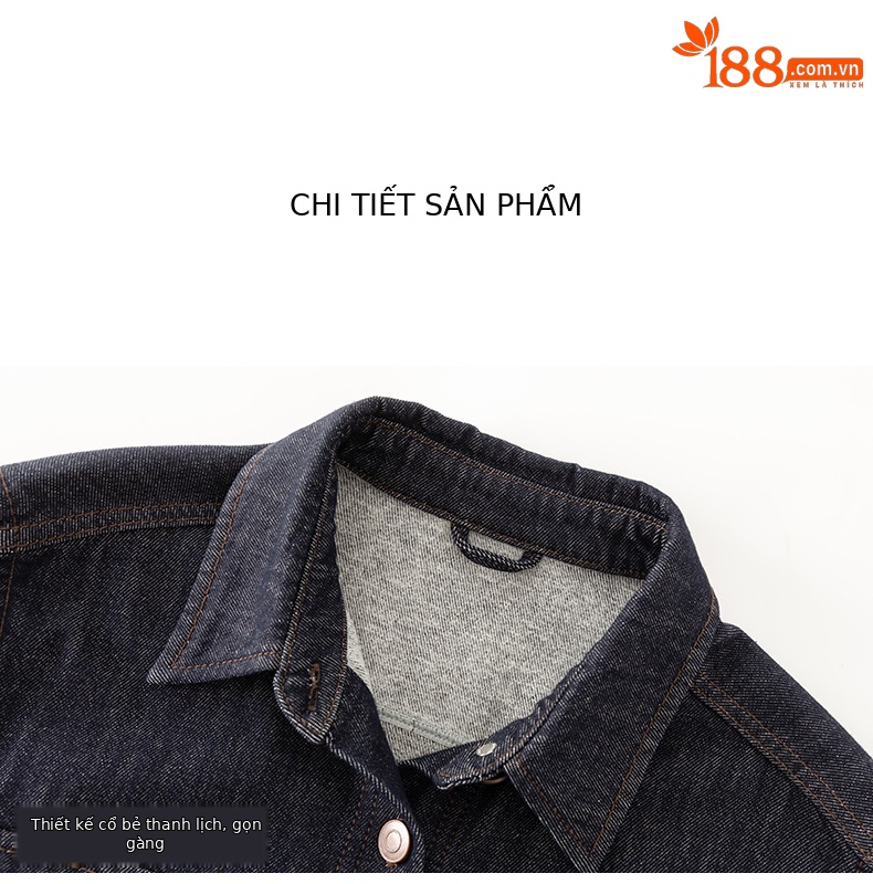 Áo sơ mi denim lông cừu Xinge dáng rộng nữ mùa đông phong cách muối — màu xanh denim chi tiết 21