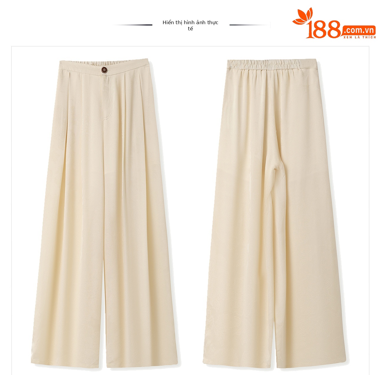 Quần ống rộng nữ phong cách Trung Hoa mới, chất rayon dệt vàng satin rủ — đen, Màu trắng nhạt, màu vàng chi tiết 26