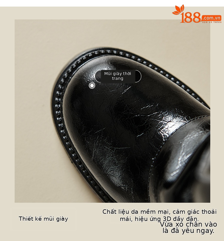 Boot nữ da thật cổ cao gót chunky đế xuồng màu trắng, kiểu dáng ôm chân, mùa thu đông — Lớp lót nhung đen, Lớp lót đơn màu trắng nhạt, Lớp lót đơn màu xám, Lớp lót nhung màu xám chi tiết 5
