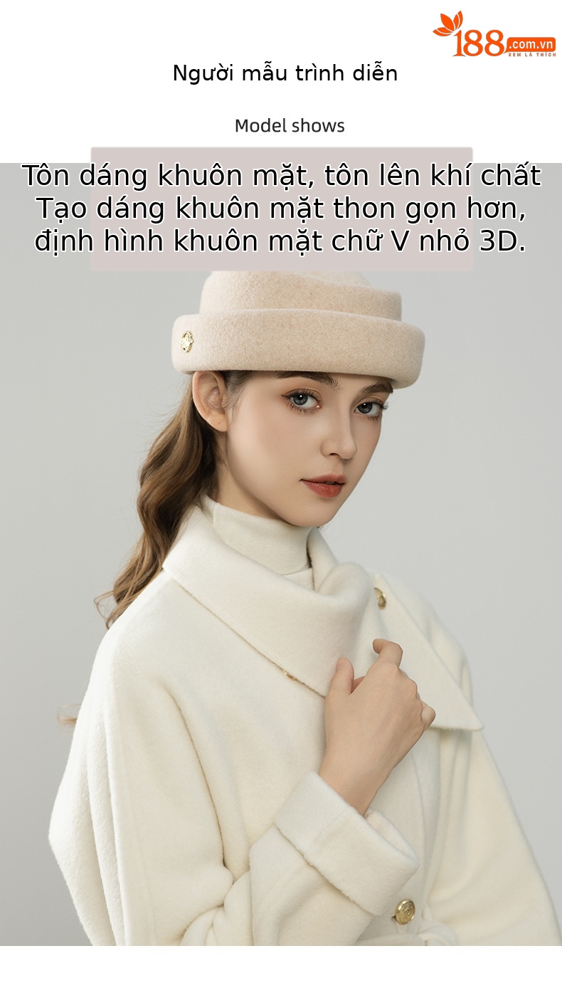 Mũ beret nữ len dạ Úc phong cách họa sĩ retro Anh — cơm trộn chi tiết 4