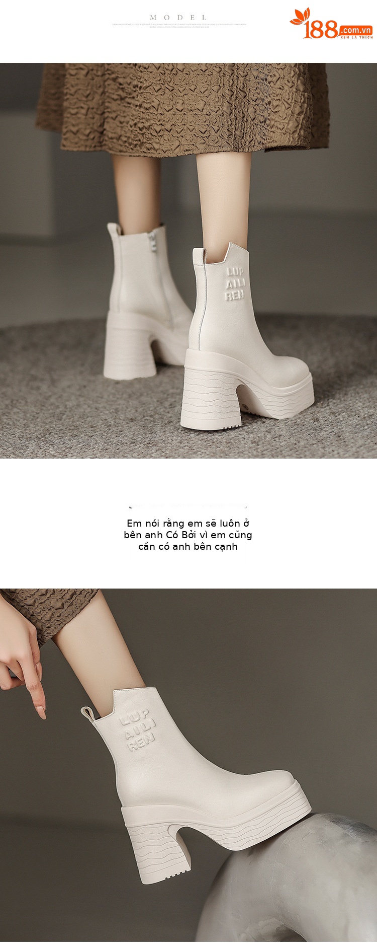 Boot cổ thấp da bò tăng chiều cao đế dày mũi vuông gót vuông nữ — Lớp lót đơn màu be, nhung đen, Lớp lót nhung màu be, Màu đen một lớp chi tiết 7