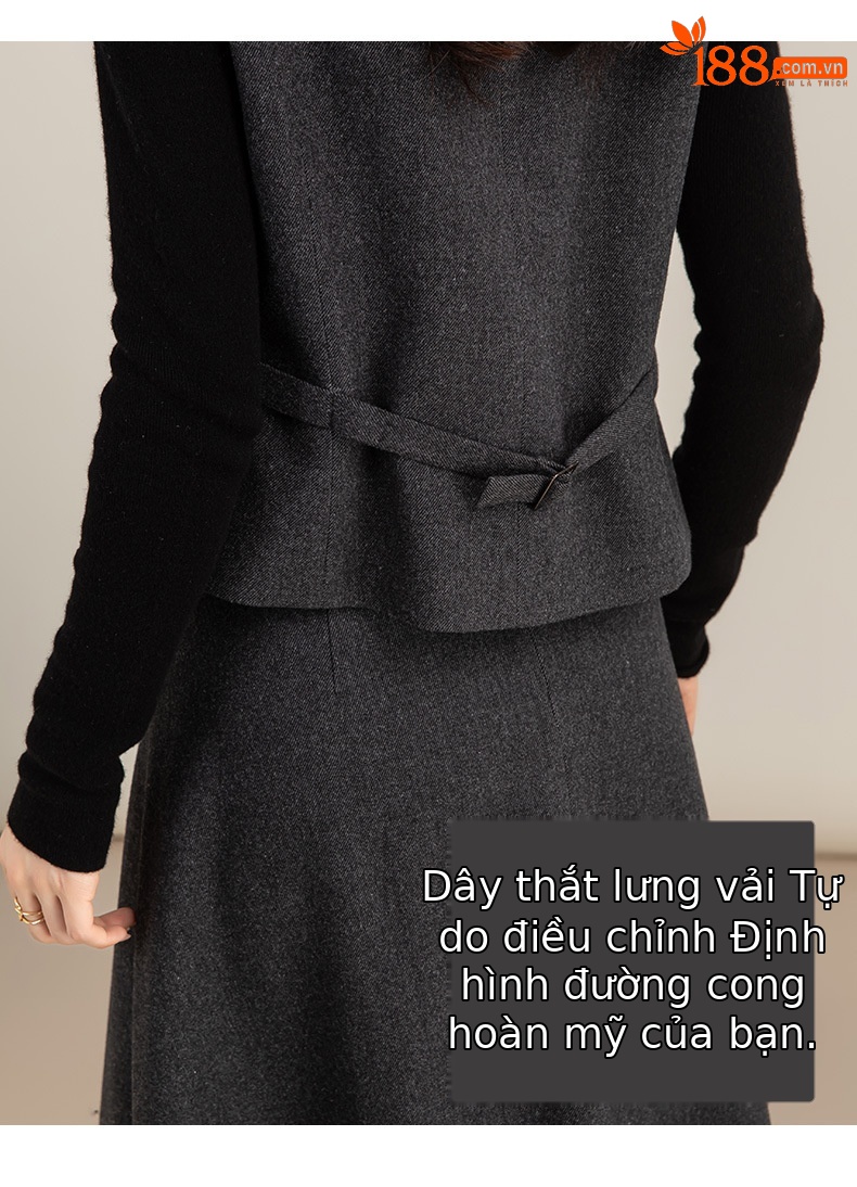 Váy chữ A dáng dài công sở Xinge màu xám — xám chi tiết 12