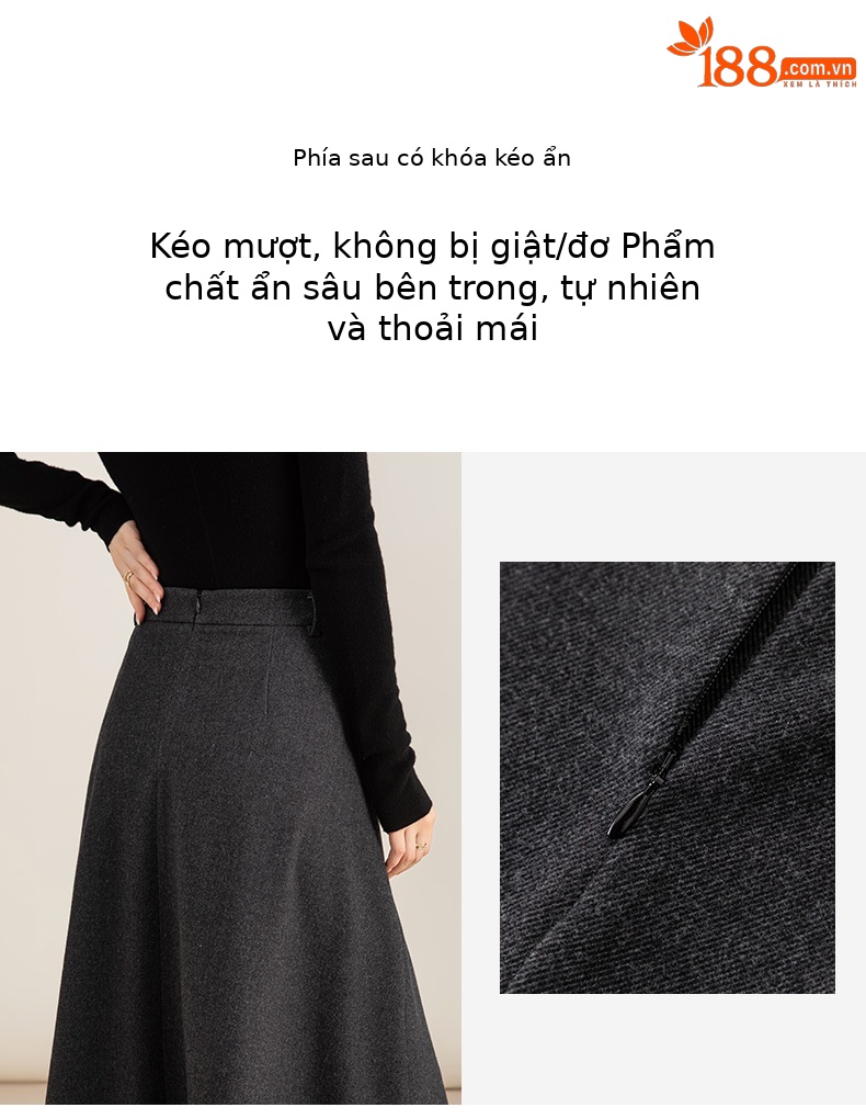 Váy chữ A dáng dài công sở Xinge màu xám — xám chi tiết 15