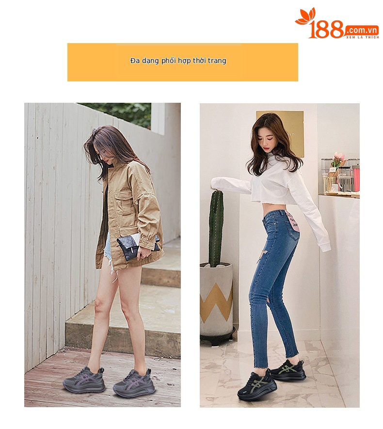 Giày sneaker nữ đế dày tăng chiều cao phong cách dad shoes mới thu 2026 — M2931 màu đen, M2931 màu nâu, M2931 màu xám chi tiết 6
