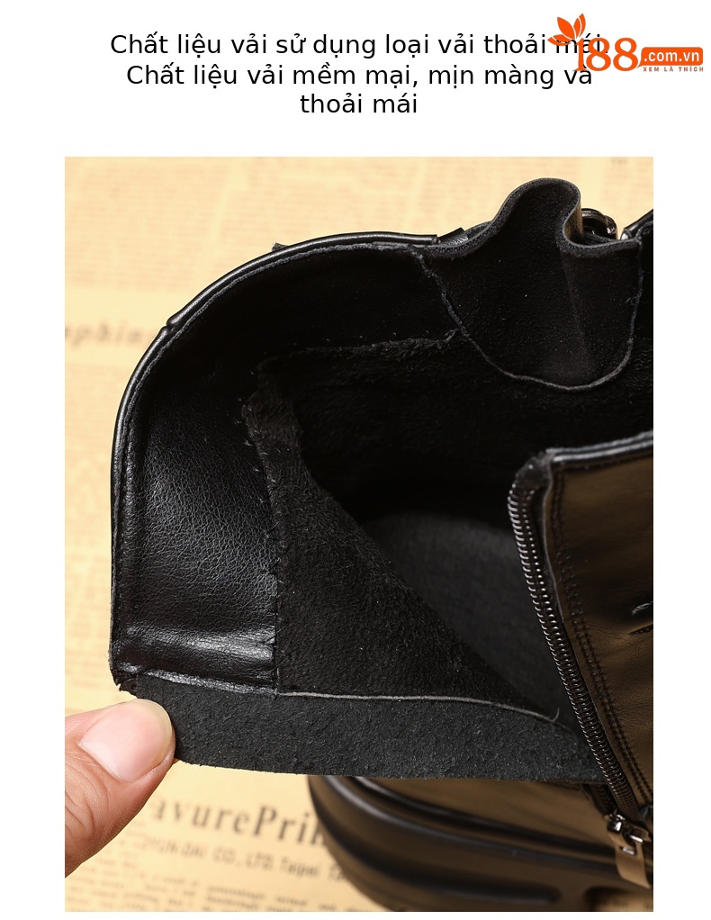 Giày boot Martin nữ đế dày tăng chiều cao khóa cài nhỏ kiểu Anh — màu đen chi tiết 5