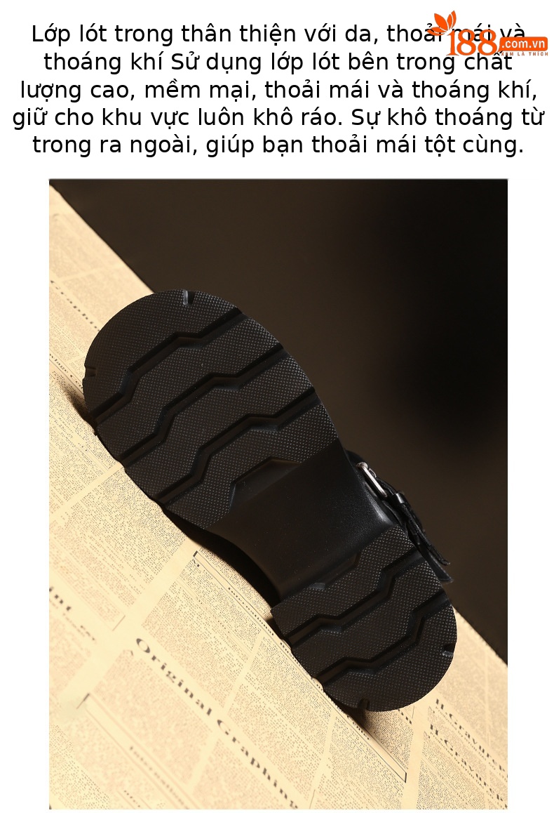 Giày boot Martin nữ đế dày tăng chiều cao khóa cài nhỏ kiểu Anh — màu đen chi tiết 6