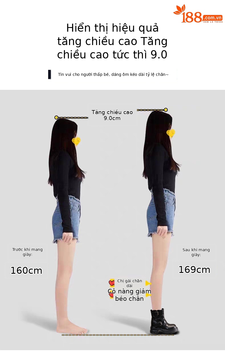 Giày boot Martin nữ đế dày tăng chiều cao khóa cài nhỏ kiểu Anh — màu đen chi tiết 3