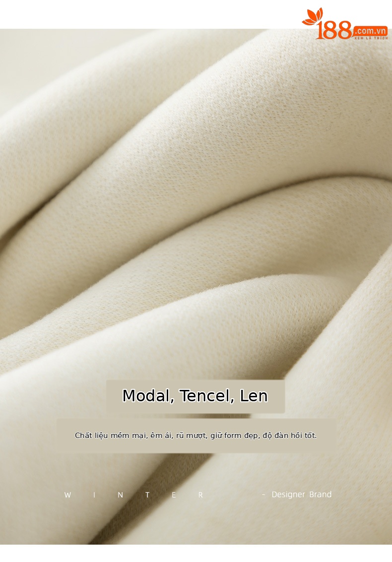 Quần ống rộng nữ cạp cao dáng suông chất Tencel Modal len lót lông cừu — màu tím chi tiết 2