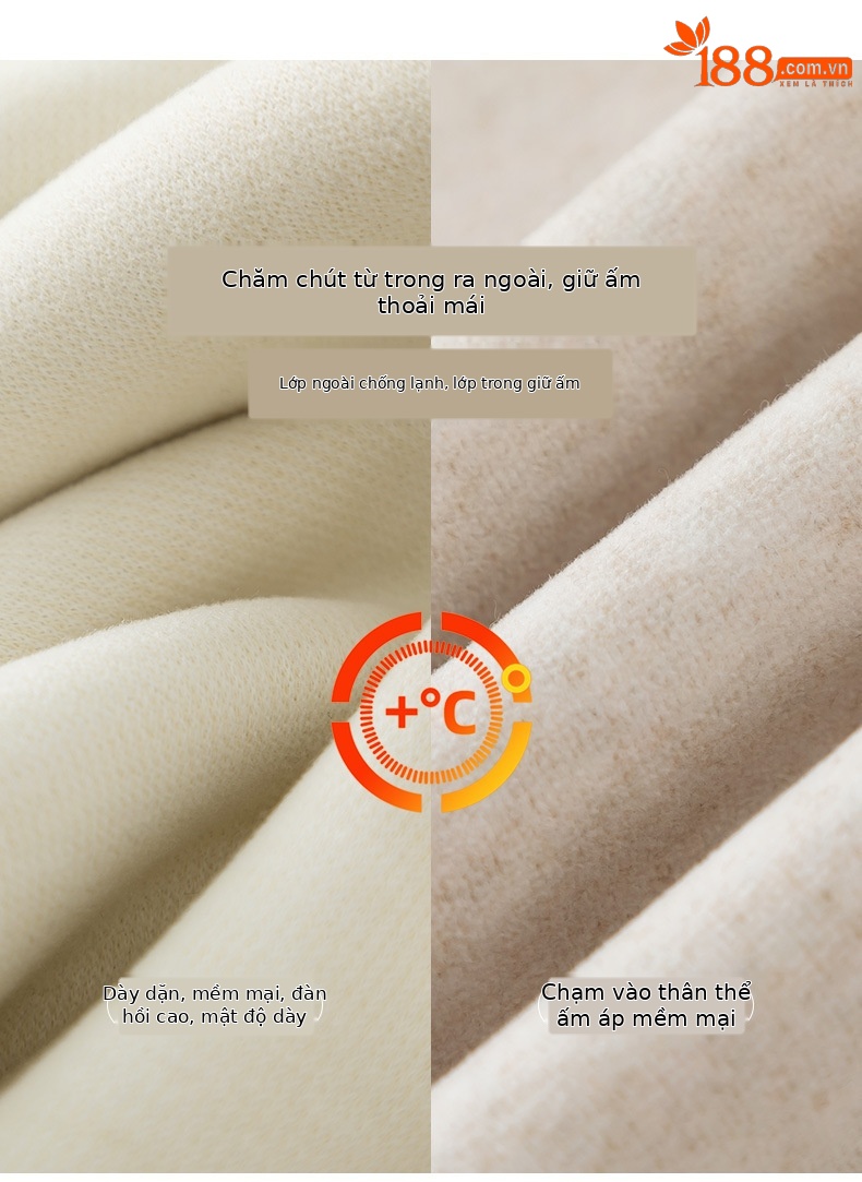 Quần ống rộng nữ cạp cao dáng suông chất Tencel Modal len lót lông cừu — màu tím chi tiết 3