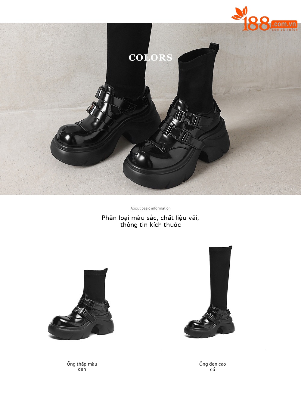 Boot ngắn nữ đế dày phong cách Anh khóa thắt lưng, form ôm chân co giãn — Lớp lót đơn ống dài màu đen, Lớp lót đơn ống ngắn màu đen, Lớp lót nhung dài màu đen, Lớp lót nhung ngắn màu đen chi tiết 4
