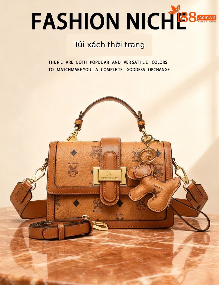 Túi đeo chéo hình vuông thiết kế độc đáo phong cách retro cao cấp chi tiết 1