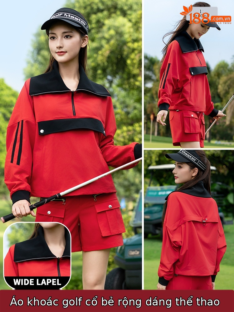 Quần short thể thao nữ PGM Golf dáng thể thao, túi đa năng, cạp thun co giãn — Quần short đỏ [Quần short bảo hộ lao động loại A/túi đa năng/dây thun co giãn] KUZ208