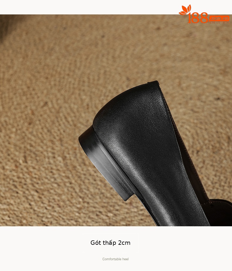 Giày lười nữ mũi vuông da mềm đế bằng cổ điển — màu đen chi tiết 18