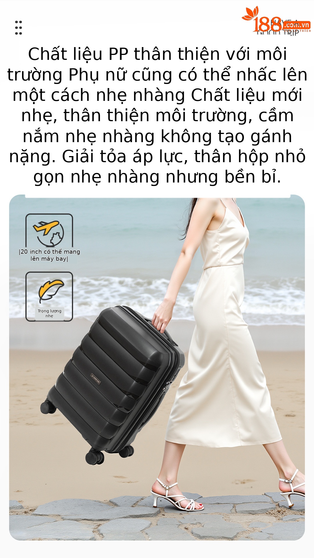 Bộ vali kéo nhẹ dung tích lớn LEAVESKING 3 mảnh 20/24/28 inch chất liệu PP chống mài mòn bánh xe đa hướng — màu đen, xám chi tiết 6
