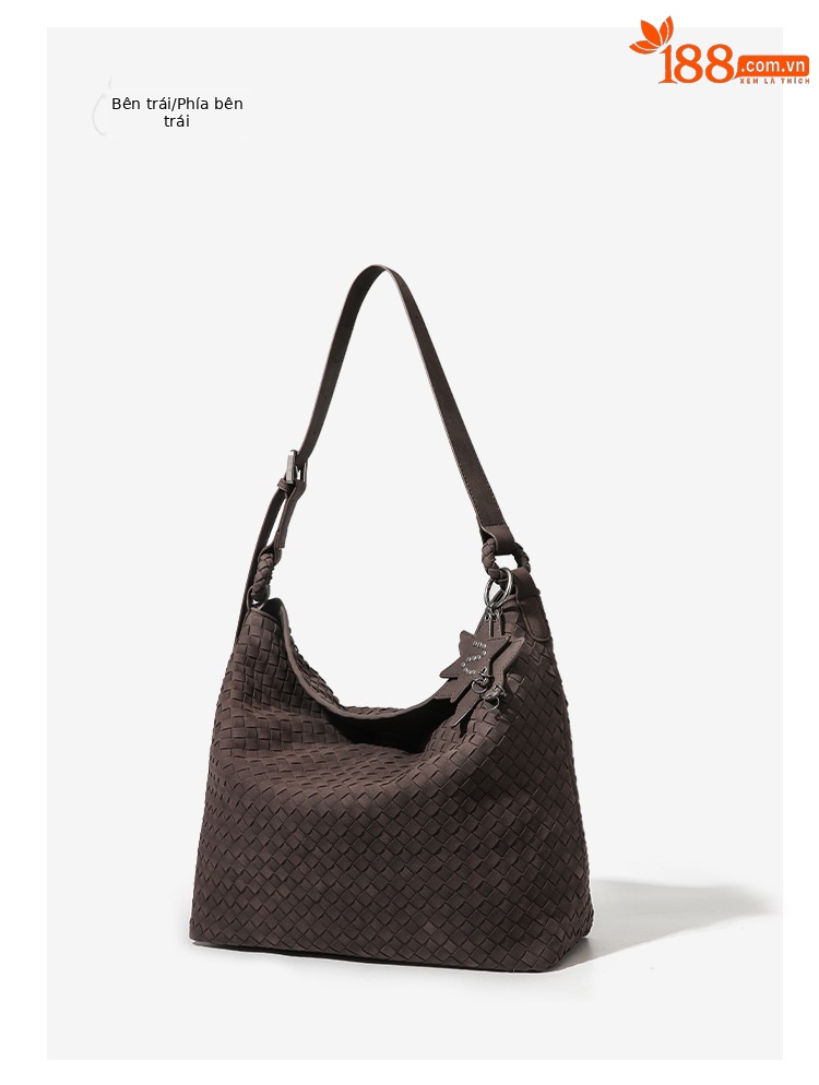 Túi tote dệt tay cỡ lớn mùa thu đông, phong cách đơn giản, đeo chéo hoặc đeo nách, phối đồ vintage chi tiết 14