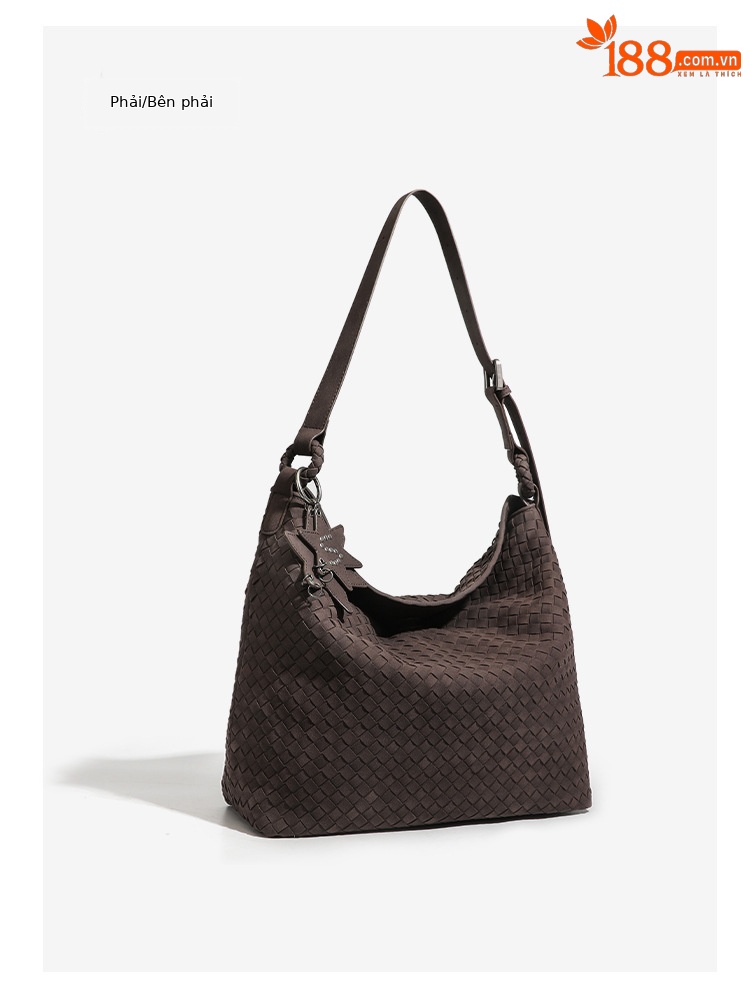 Túi tote dệt tay cỡ lớn mùa thu đông, phong cách đơn giản, đeo chéo hoặc đeo nách, phối đồ vintage chi tiết 15