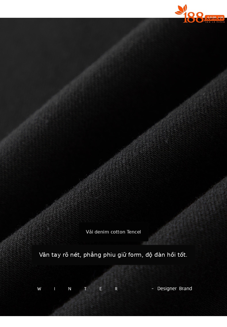 Quần jean nữ ống loe cạp cao chất Tencel co giãn, mẫu mùa đông — màu đen chi tiết 2