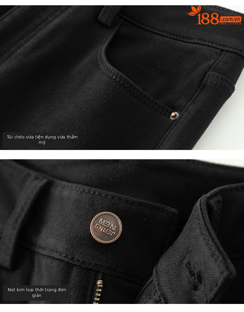 Quần jean nữ ống loe cạp cao chất Tencel co giãn, mẫu mùa đông — màu đen chi tiết 18
