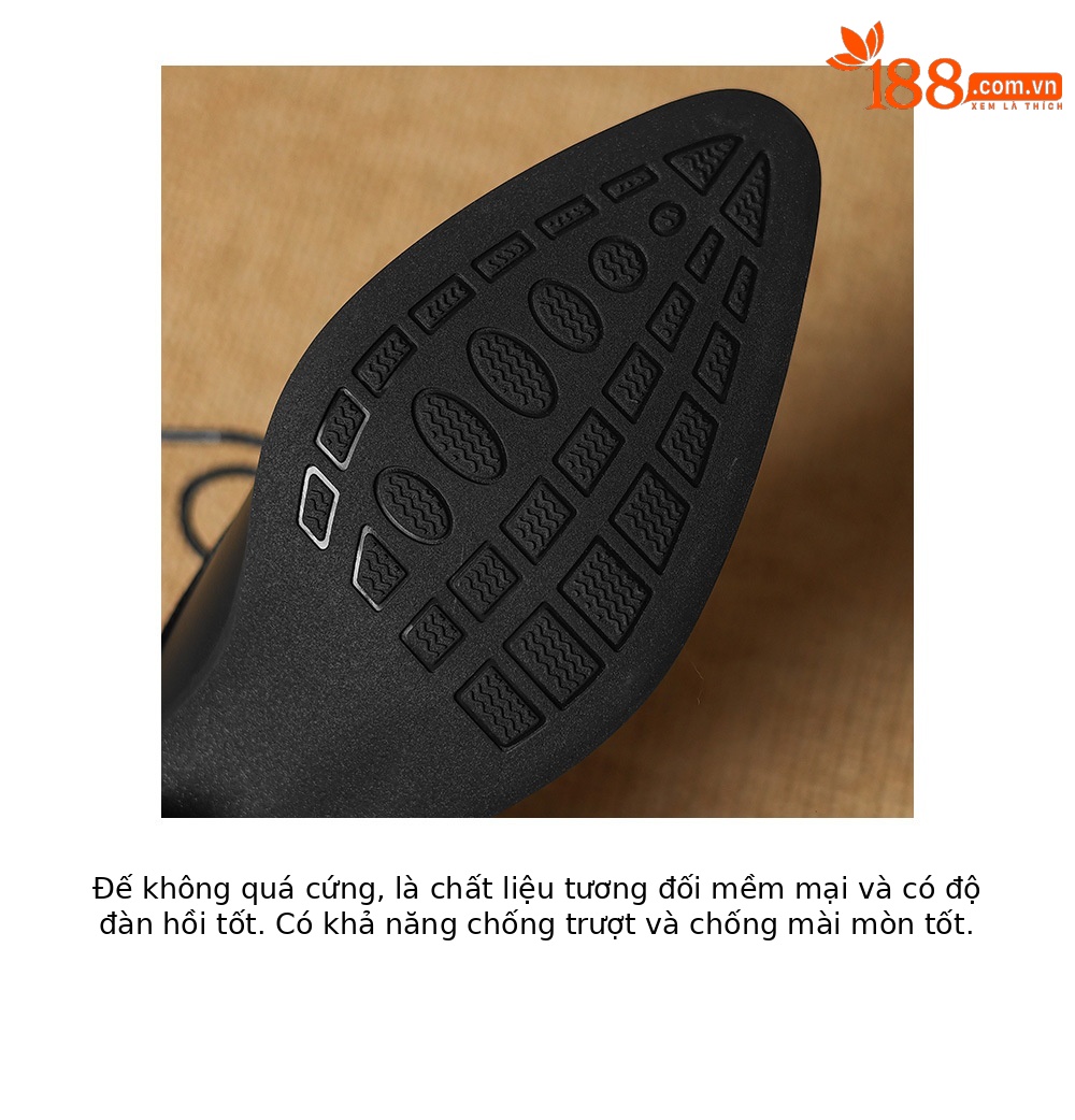 Giày nữ gót dày 5cm mũi nhọn buộc dây sâu miệng da bò phong cách Anh công sở — màu đen chi tiết 21