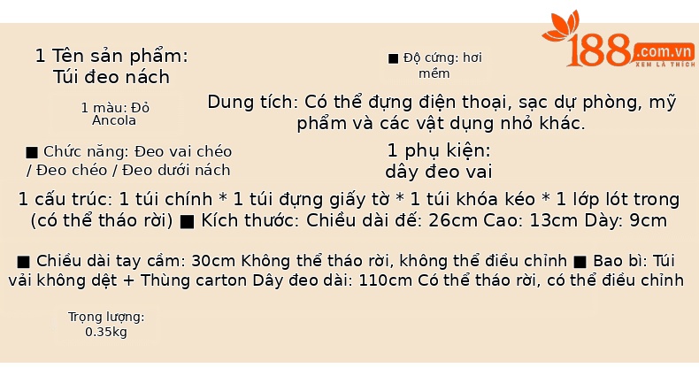 Túi đeo chéo nữ phong cách retro Pháp màu đỏ rượu vang, thiết kế đơn giản dễ thương, thời trang xuân hè 2025 chi tiết 1