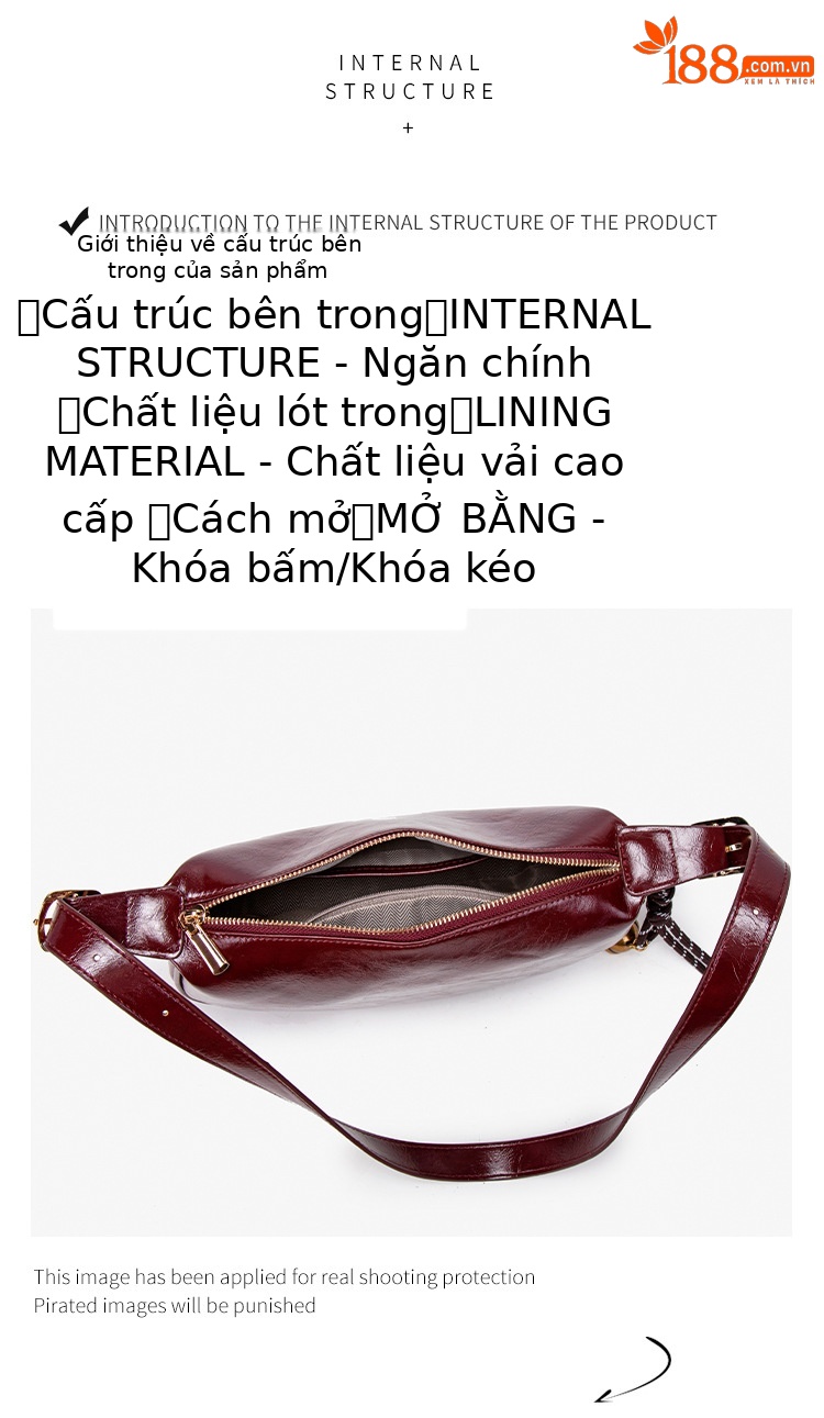 Túi đeo chéo nữ thời trang Hàn Quốc kiểu dáng bánh bao retro chi tiết 8