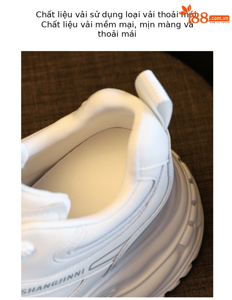 Giày sneaker nữ chunky đế dày HS6798-52 kiểu hot trend — Đen và trắng chi tiết 7