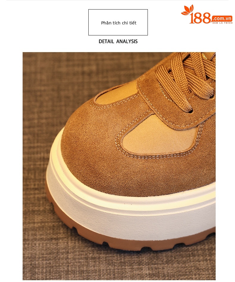 Giày thể thao nữ đế dày nâng chiều cao, sneaker chunky đế bánh mì mềm — màu đen chi tiết 7