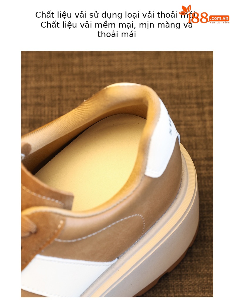 Giày thể thao nữ đế dày nâng chiều cao, sneaker chunky đế bánh mì mềm — màu đen chi tiết 8