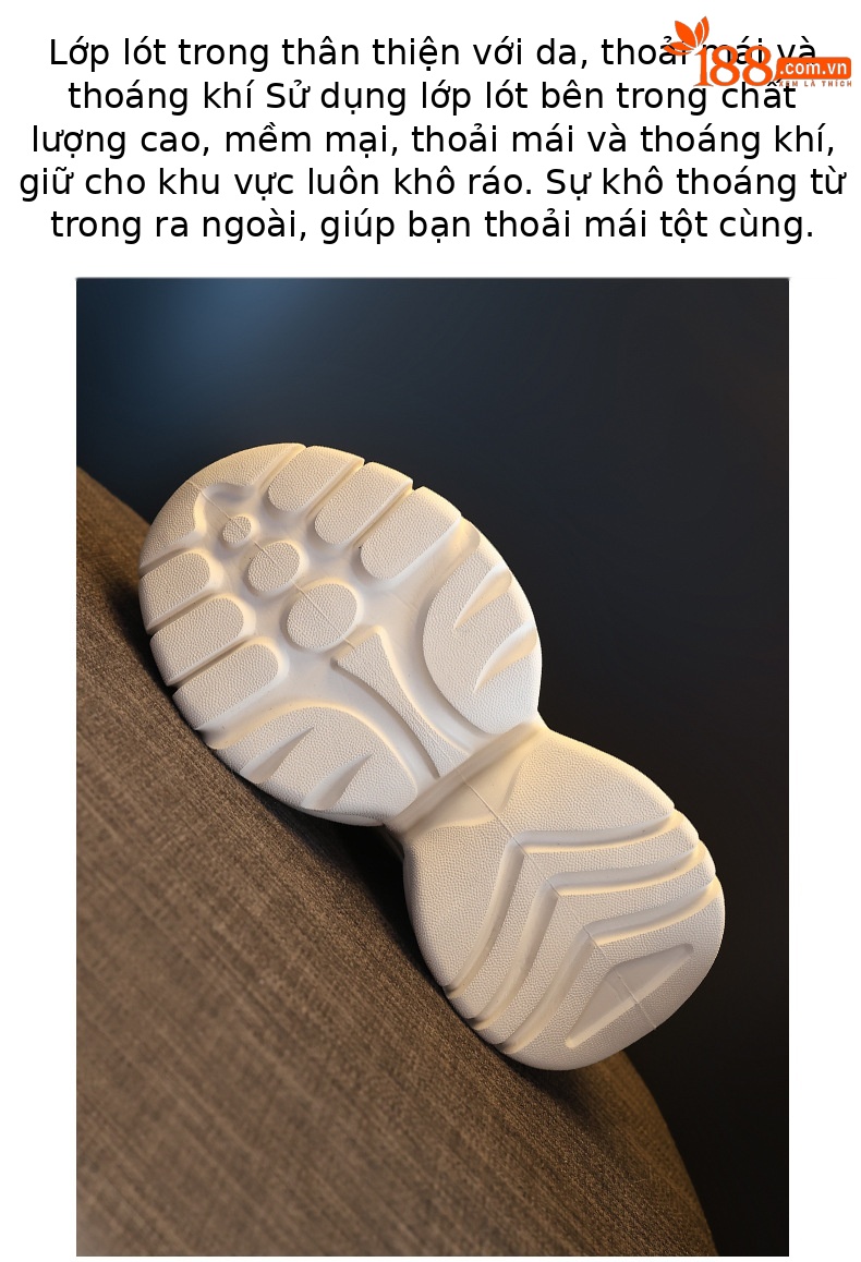 Giày sneaker nữ đế dày tăng chiều cao lưới thoáng khí — màu be chi tiết 8