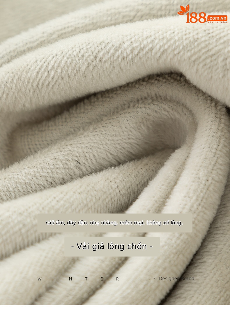 Áo sơ mi denim nữ dáng rộng tay dài, phối lớp retro, có lót nhung ấm — màu xanh chi tiết 1