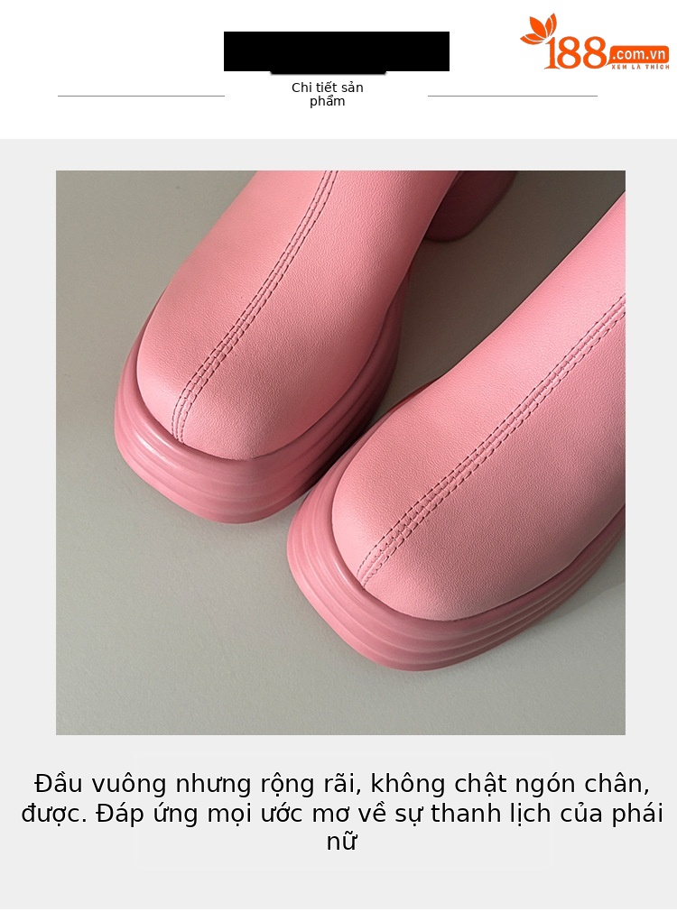 Boot nữ cổ cao đế dày da bò kiểu Chanel cổ chữ V, gót cao 12–15 cm — Lớp lót đơn màu trắng nhạt 12cm, Lớp lót nhung màu hồng 15cm, Lớp lót nhung màu trắng nhạt 12cm, Lớp lót đơn màu trắng nhạt 15cm chi tiết 6