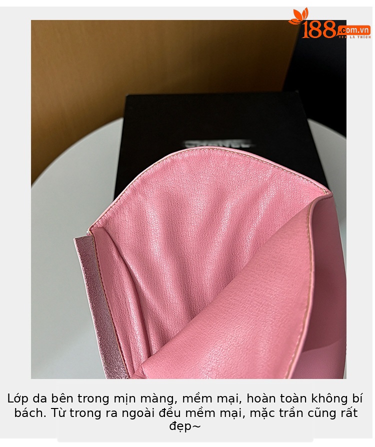 Boot nữ cổ cao đế dày da bò kiểu Chanel cổ chữ V, gót cao 12–15 cm — Lớp lót đơn màu trắng nhạt 12cm, Lớp lót nhung màu hồng 15cm, Lớp lót nhung màu trắng nhạt 12cm, Lớp lót đơn màu trắng nhạt 15cm chi tiết 7