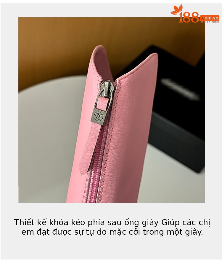 Boot nữ cổ cao đế dày da bò kiểu Chanel cổ chữ V, gót cao 12–15 cm — Lớp lót đơn màu trắng nhạt 12cm, Lớp lót nhung màu hồng 15cm, Lớp lót nhung màu trắng nhạt 12cm, Lớp lót đơn màu trắng nhạt 15cm chi tiết 8