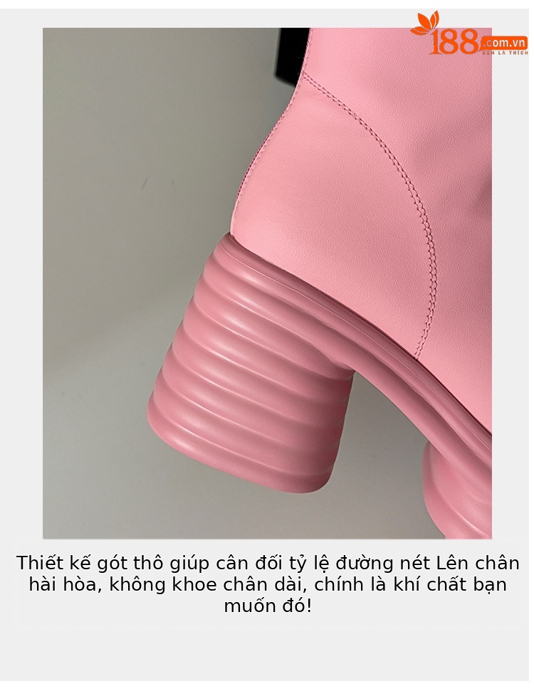 Boot nữ cổ cao đế dày da bò kiểu Chanel cổ chữ V, gót cao 12–15 cm — Lớp lót đơn màu trắng nhạt 12cm, Lớp lót nhung màu hồng 15cm, Lớp lót nhung màu trắng nhạt 12cm, Lớp lót đơn màu trắng nhạt 15cm chi tiết 9