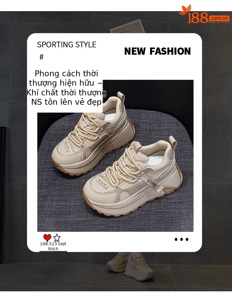 Giày sneaker nữ đế dày phong cách Forrest Gump xuân 2026 — M2927-1 màu mơ nhung lót lông, M2927-1 plus nhung màu xám, M2927-1 plus nhung kaki, M2927 màu khaki đơn chi tiết 3