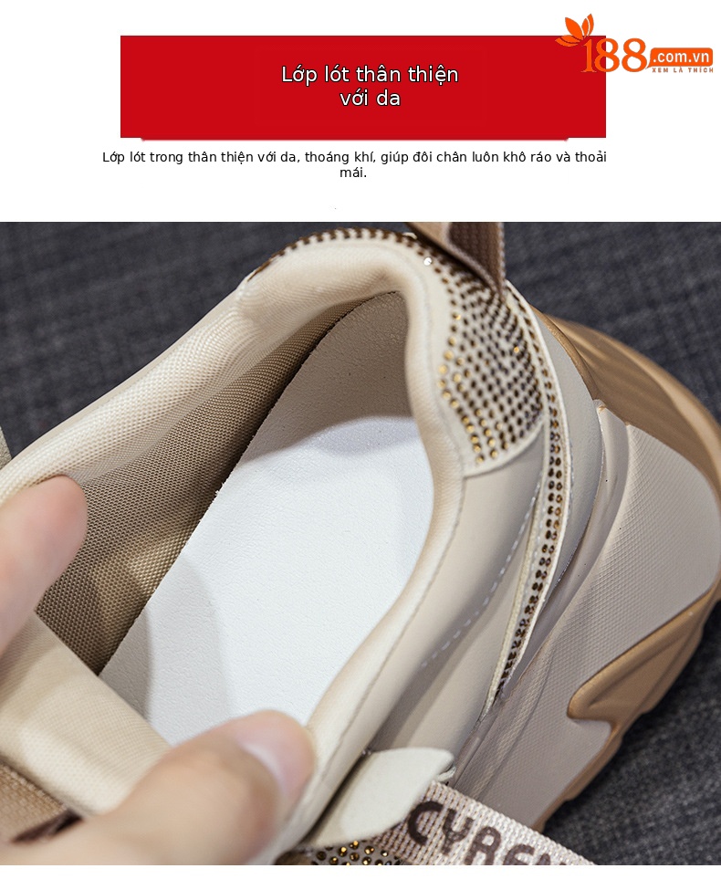 Giày sneaker nữ đế dày phong cách Forrest Gump xuân 2026 — M2927-1 màu mơ nhung lót lông, M2927-1 plus nhung màu xám, M2927-1 plus nhung kaki, M2927 màu khaki đơn chi tiết 8
