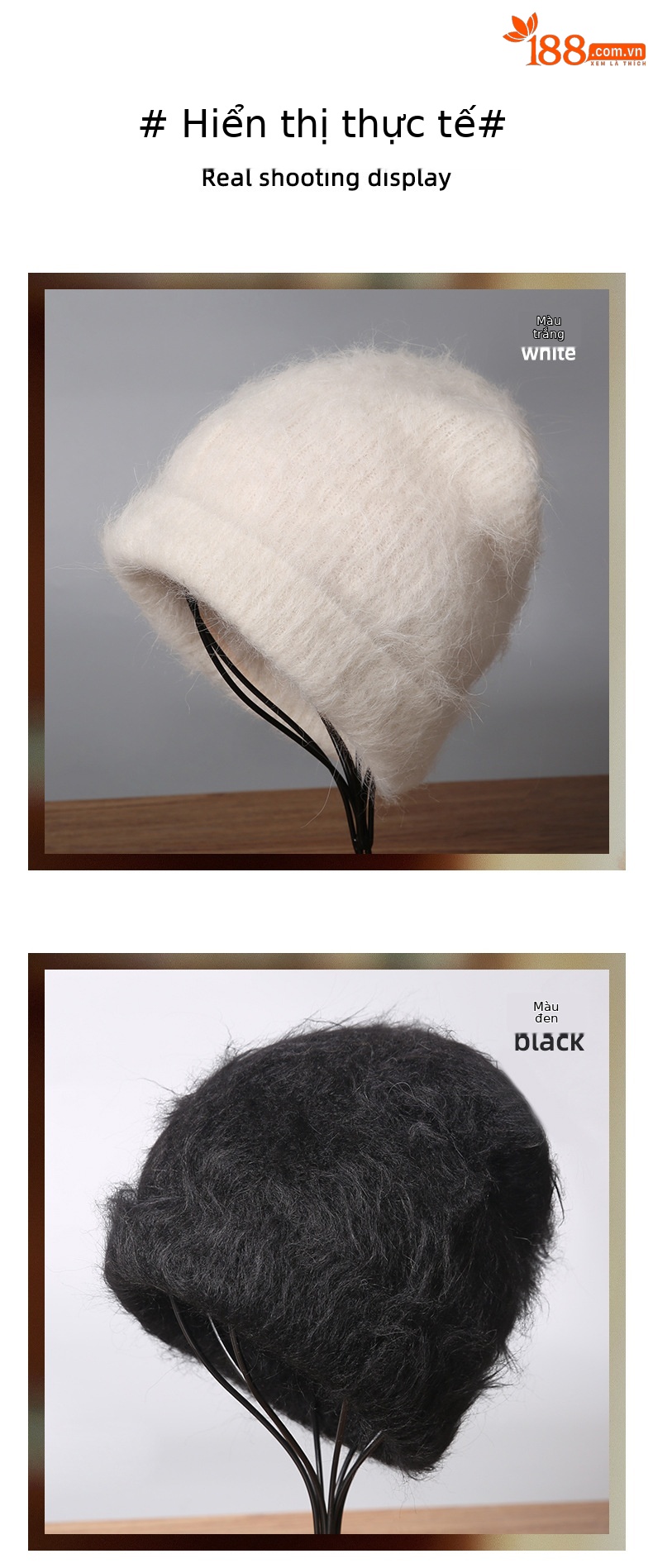 Mũ len beanie nữ lông cừu giữ ấm, vành tai bảo vệ, cỡ đầu lớn — màu be chi tiết 7