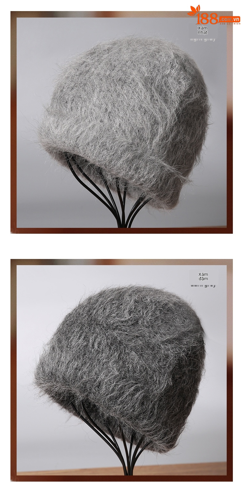 Mũ len beanie nữ lông cừu giữ ấm, vành tai bảo vệ, cỡ đầu lớn — màu be chi tiết 9