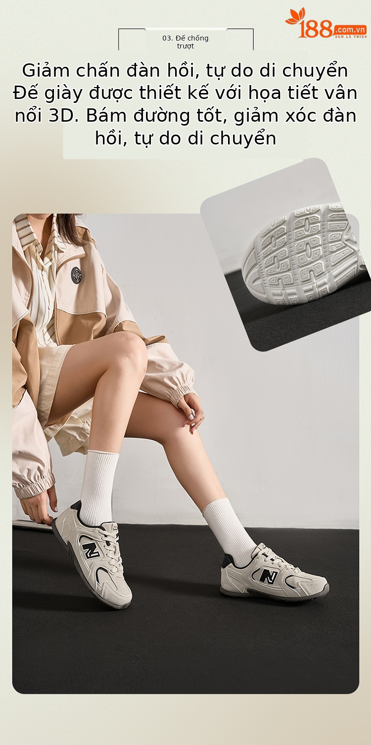 Giày sneaker nữ chạy bộ mesh thoáng khí phong cách retro đa năng — 230 quả mơ đen chi tiết 9