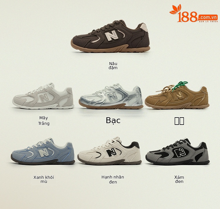 Giày sneaker nữ chạy bộ mesh thoáng khí phong cách retro đa năng — 230 quả mơ đen chi tiết 11