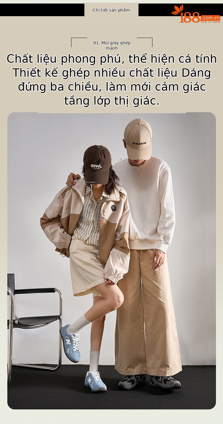 Giày sneaker nữ chạy bộ mesh thoáng khí phong cách retro đa năng — 230 quả mơ đen chi tiết 7