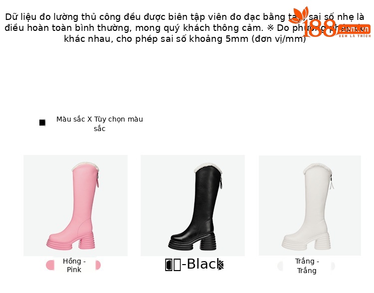 Boot nữ cổ cao gót 10 cm đế dày phong cách hiệp sĩ, miệng chữ V, lót len mùa đông — màu đen, màu hồng, Màu trắng nhạt chi tiết 5