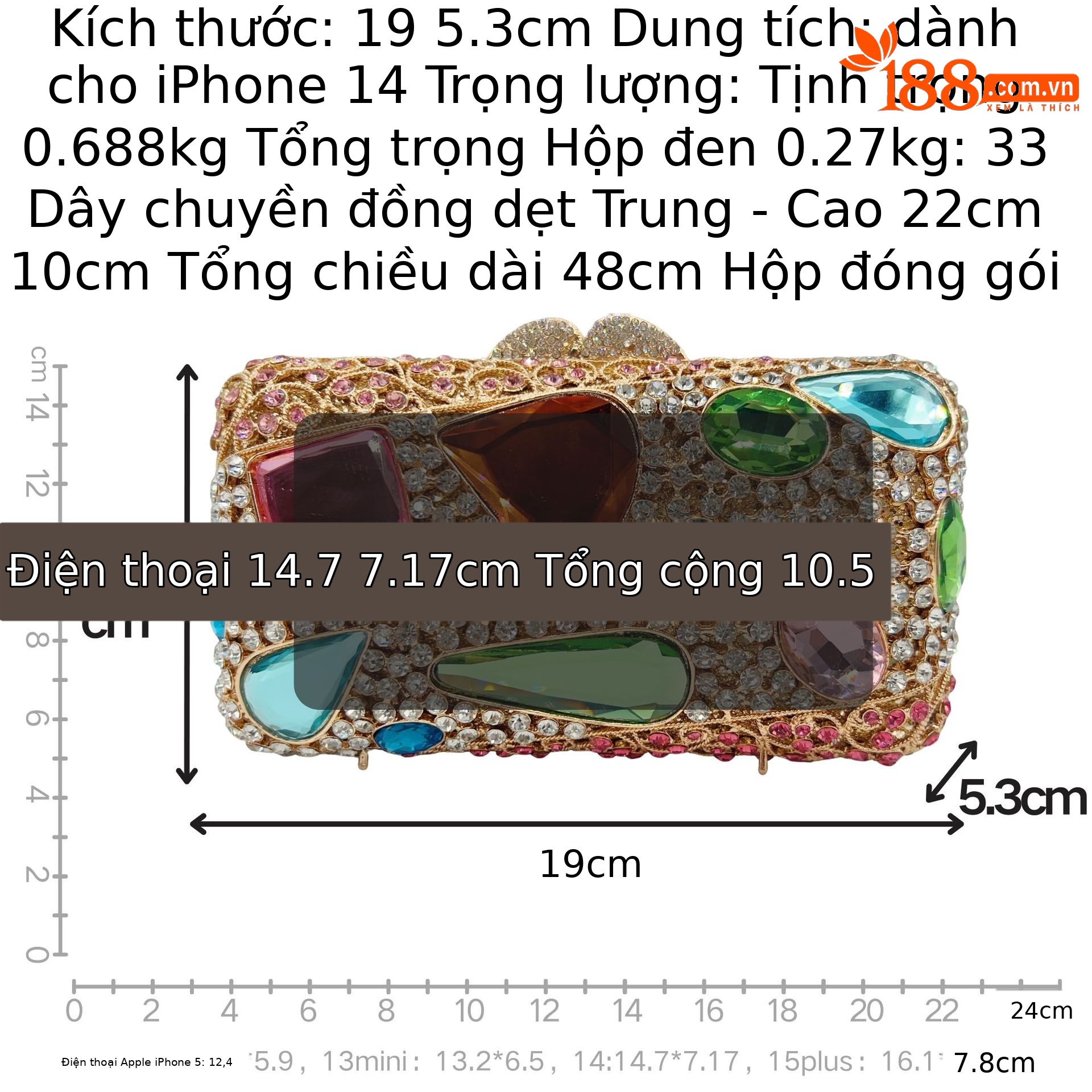 Túi clutch nữ đính đá dạ hội phong cách Châu Âu — màu vàng, màu tím, Tùy chỉnh các màu khác chi tiết 1