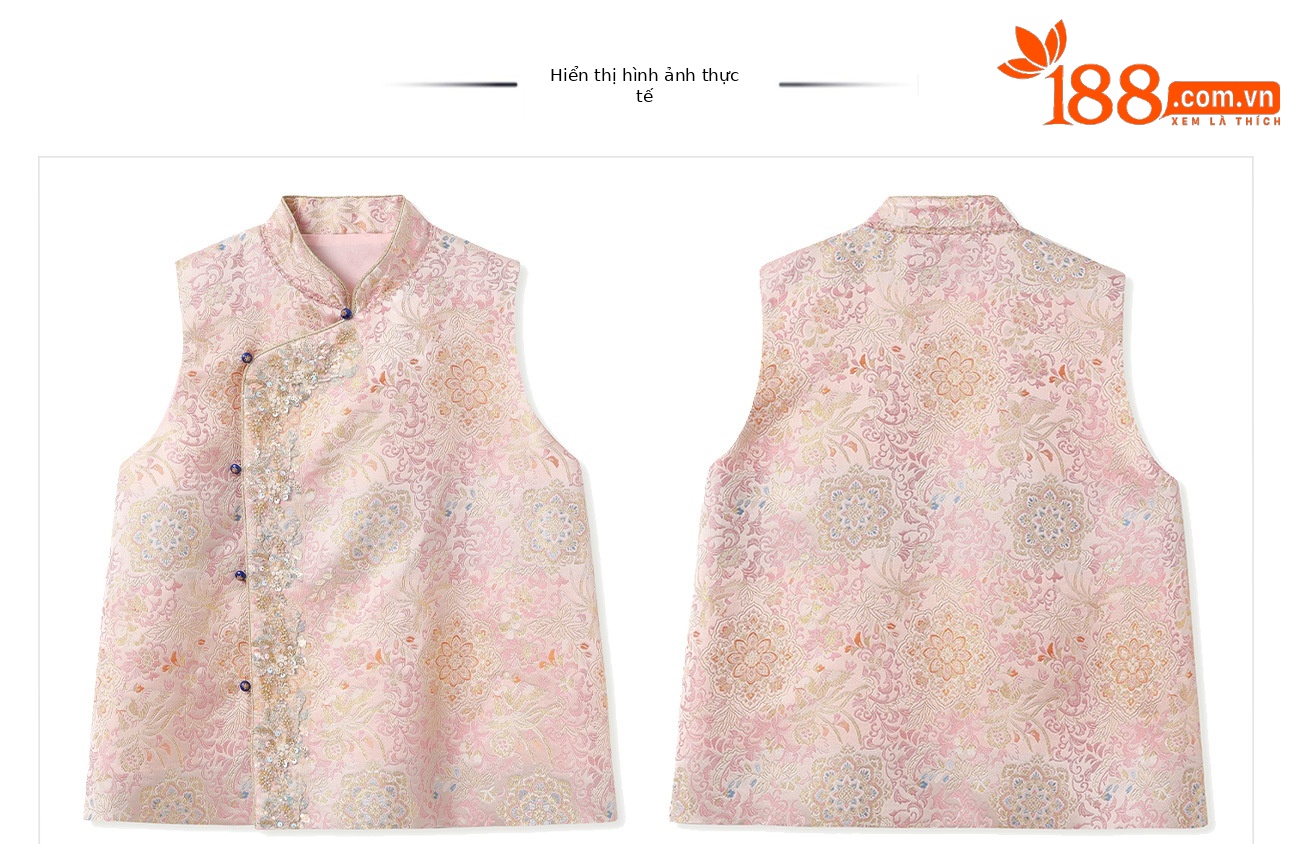 Bộ áo gile và chân váy chẻ cao phong cách Trung Hoa đính cườm thêu sequin mùa thu — nửa váy, Trang chủ chi tiết 17