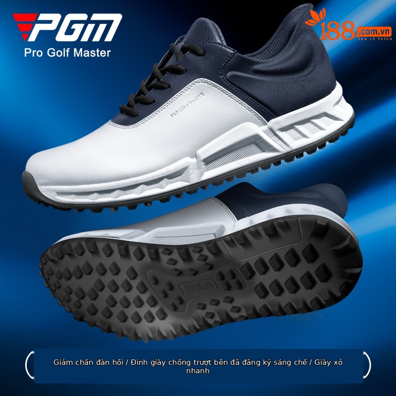 Giày golf PGM nam đế đệm lò xo chống trượt thoáng khí mùa hè — Snow Shadow Grey [phần trên chống thấm nước/lò xo đệm/chân chống trượt đã được cấp bằng sáng chế] XZ439