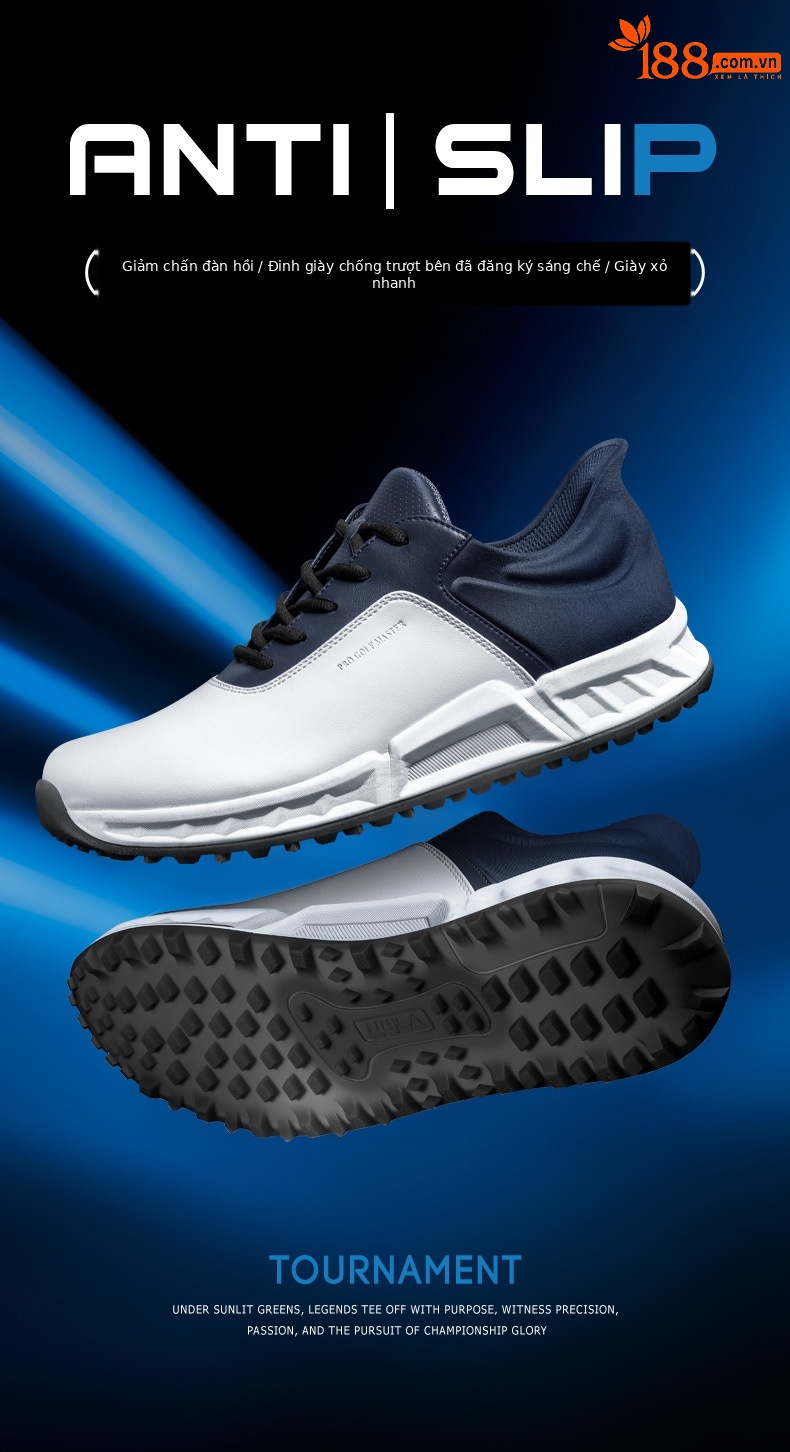 Giày golf PGM nam đế đệm lò xo chống trượt thoáng khí mùa hè — Snow Shadow Grey [phần trên chống thấm nước/lò xo đệm/chân chống trượt đã được cấp bằng sáng chế] XZ439 chi tiết 4